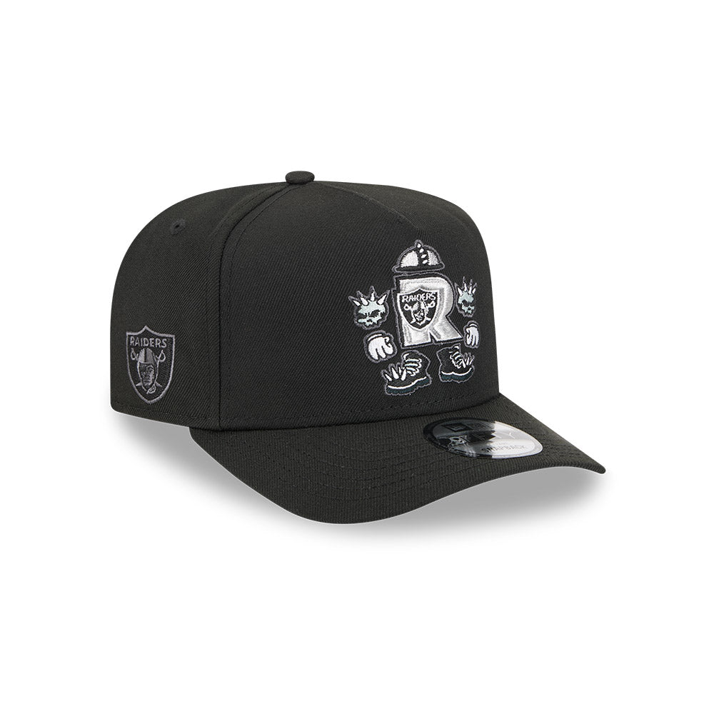 Oakland Raiders New Era CARTOON SERIES 9FIFTY A-Frame Snapback NFL Hat - Black
