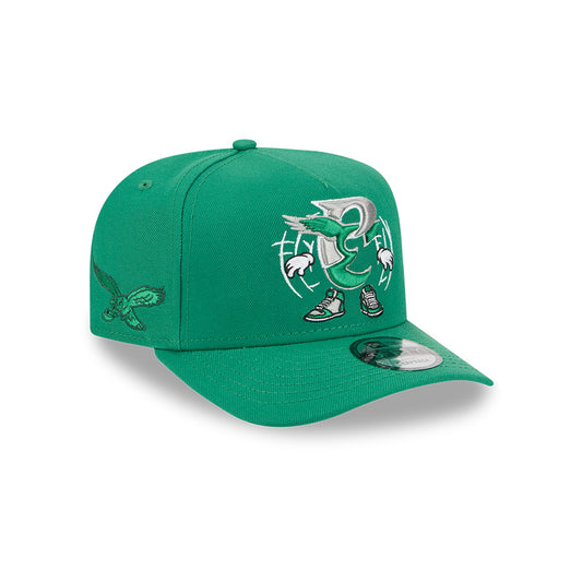 Philadelphia Eagles New Era CARTOON SERIES 9FIFTY A-Frame Snapback NFL Hat - Kelly
