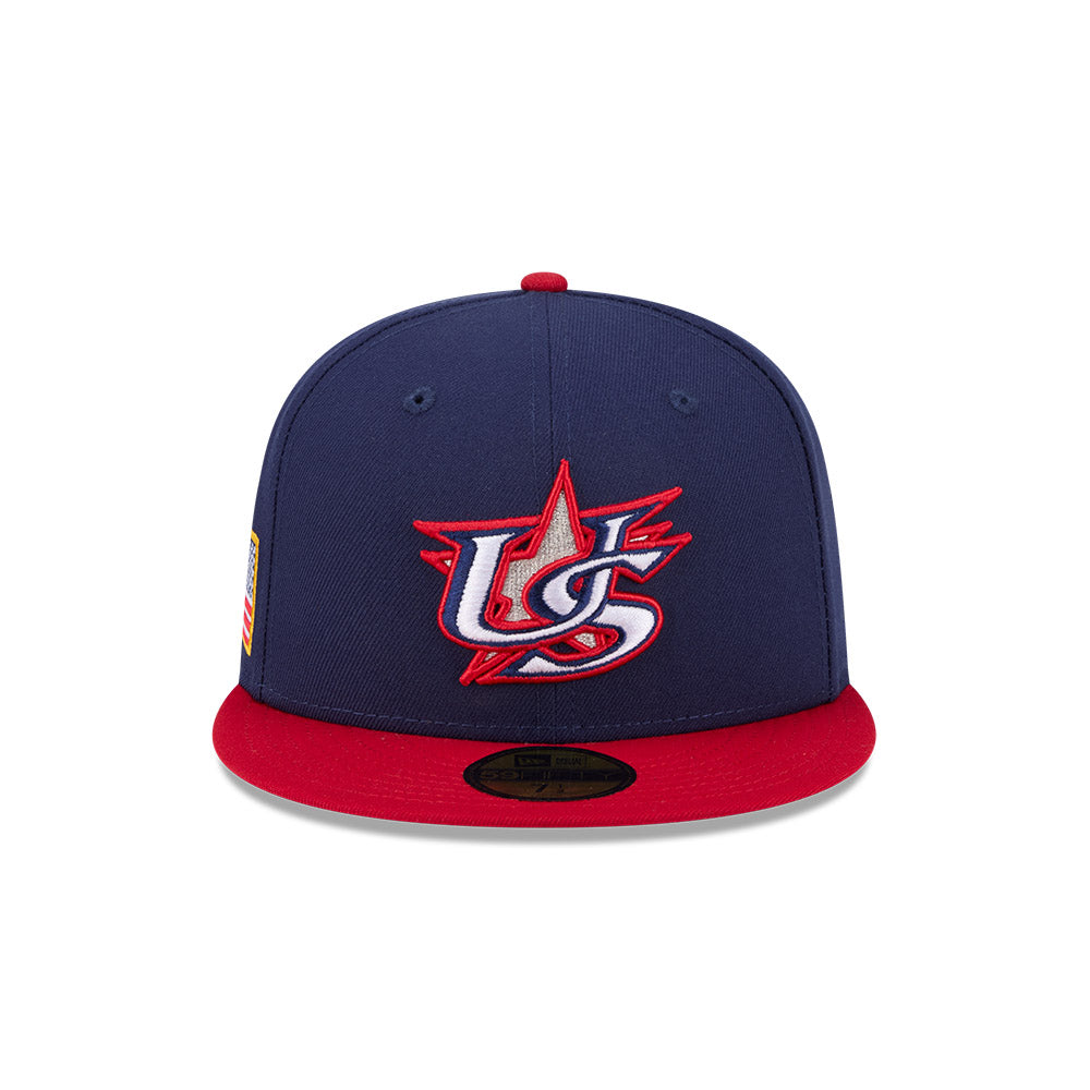 USA Baseball New Era 2026 World Baseball Classic 59FIFTY Fitted Hat - Navy/Red