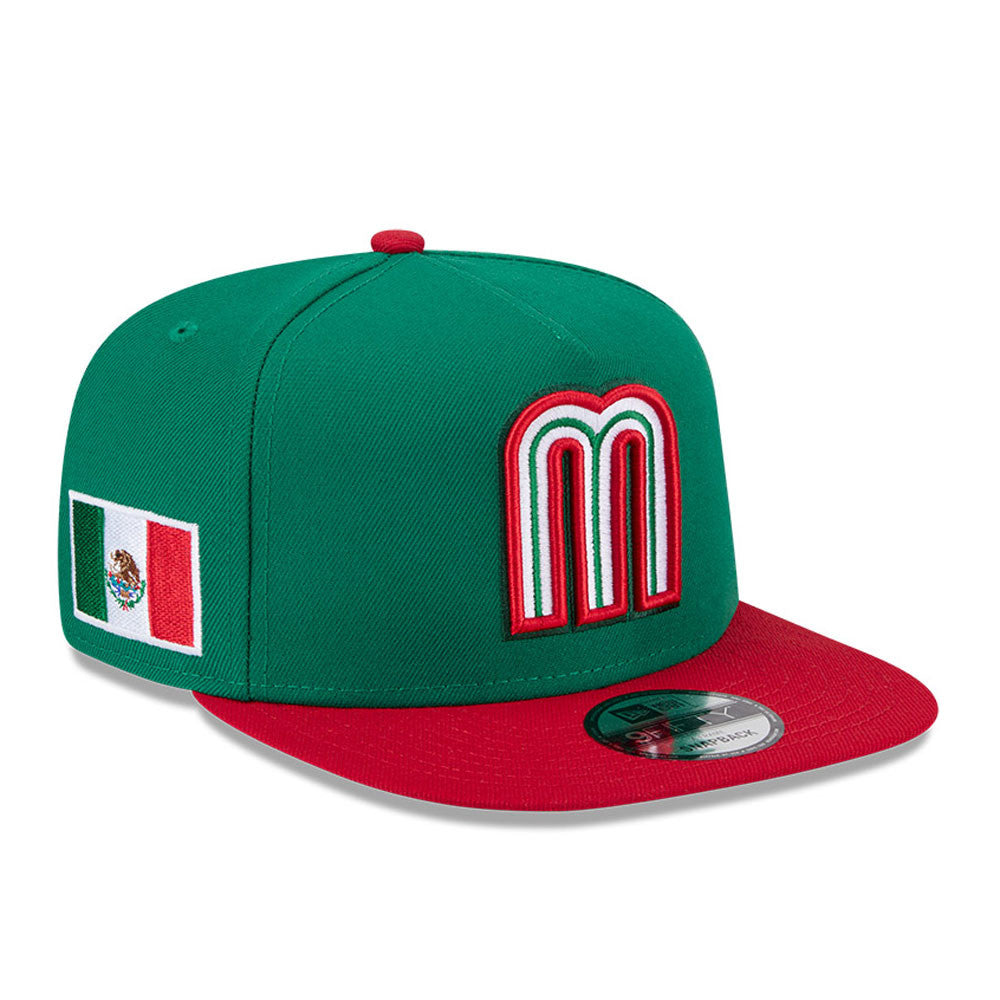 MEXICO Baseball New Era 2026 World Baseball Classic 9Fifty A-Frame Snapback Hat - Green/Red