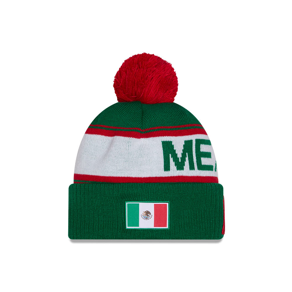 MEXICO Baseball New Era 2026 World Baseball Classic Pom Knit - Green/Red
