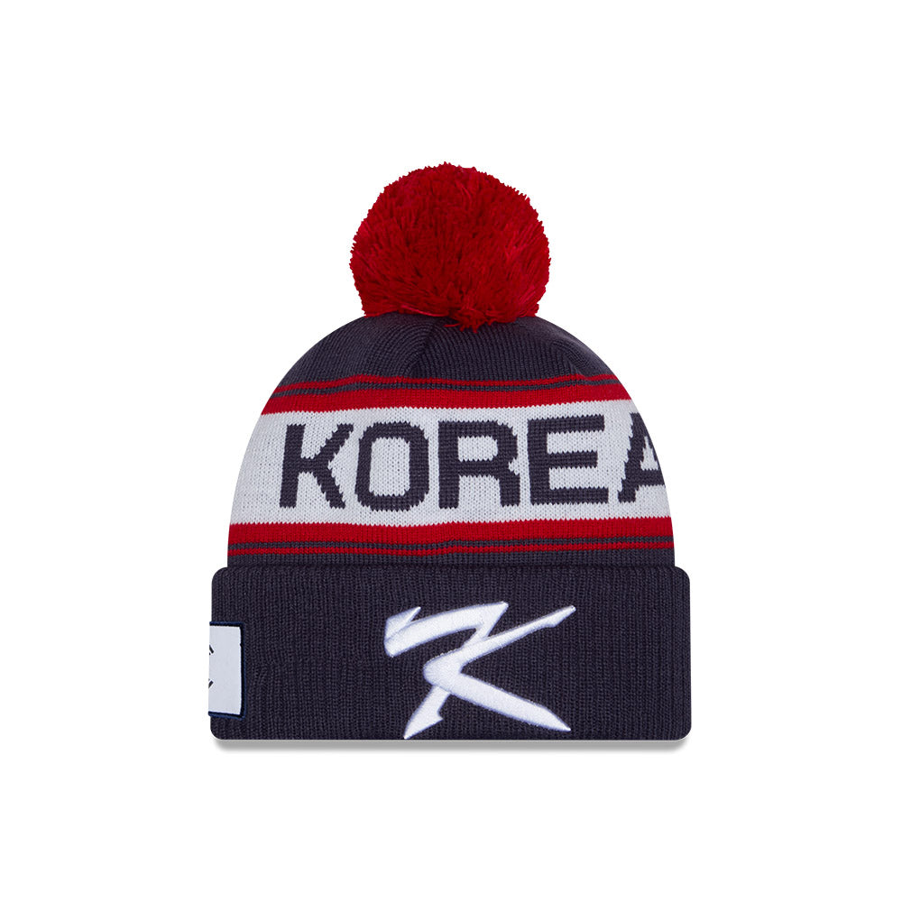 KOREA Baseball New Era 2026 World Baseball Classic Pom Knit - Navy/Red