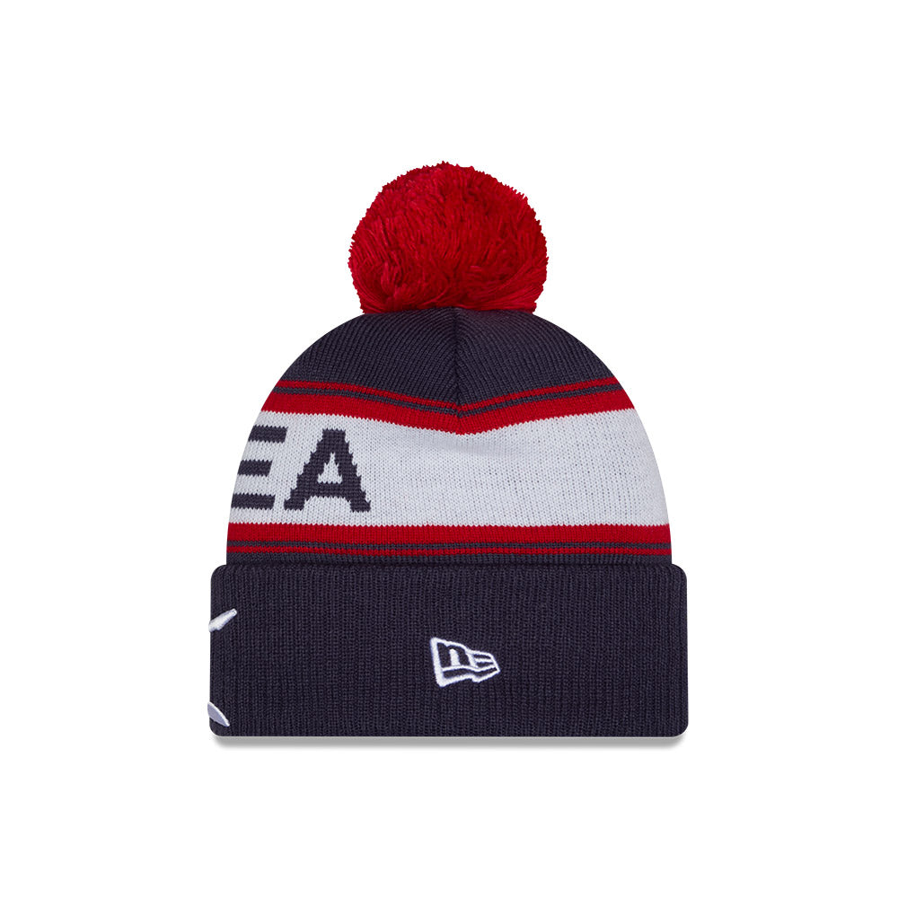 KOREA Baseball New Era 2026 World Baseball Classic Pom Knit - Navy/Red