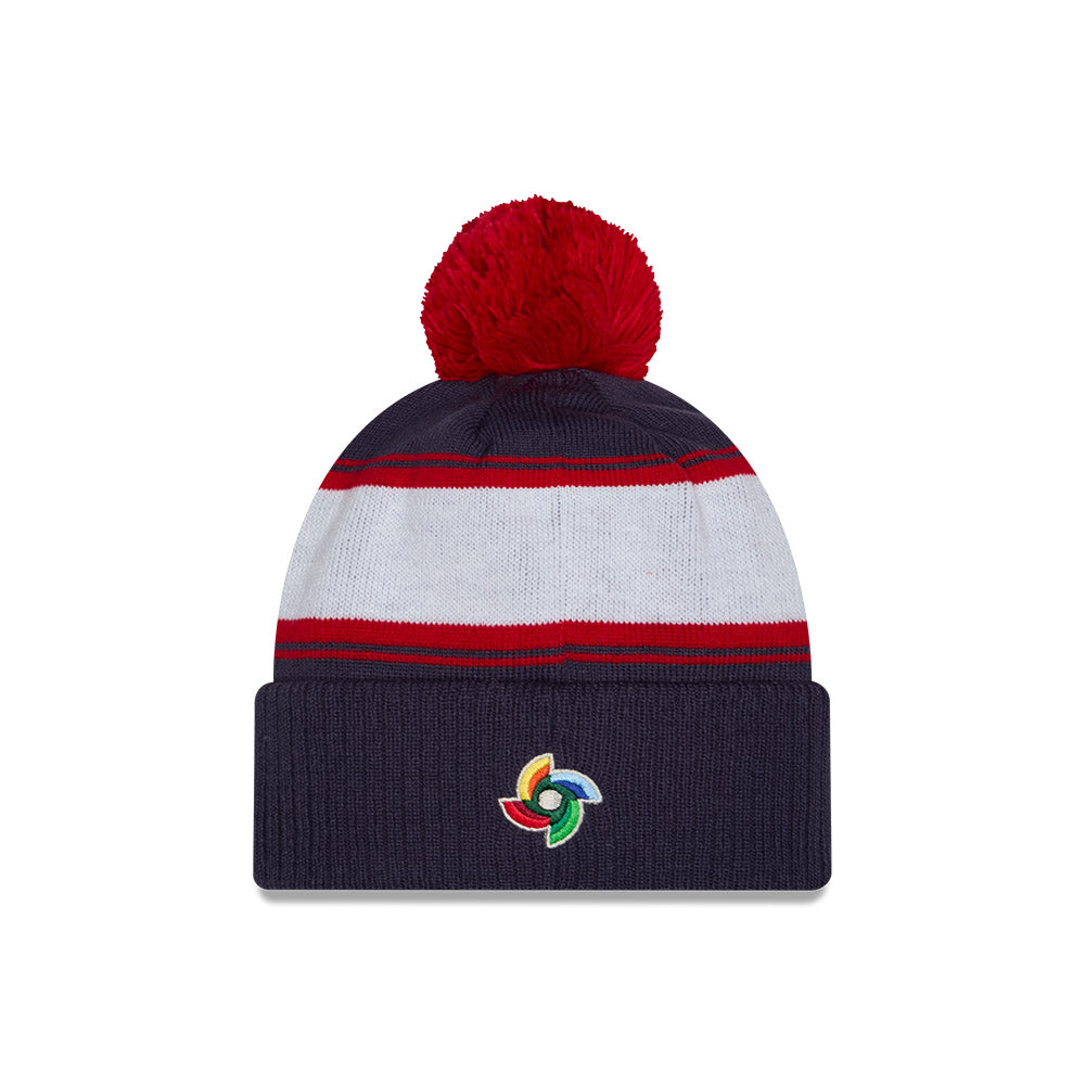 KOREA Baseball New Era 2026 World Baseball Classic Pom Knit - Navy/Red