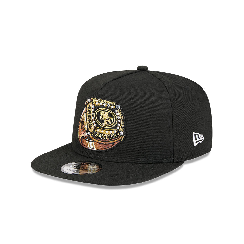 San Francisco 49ers New Era "RINGS" 9Fifty A-Frame Snapback NFL Hat - Black