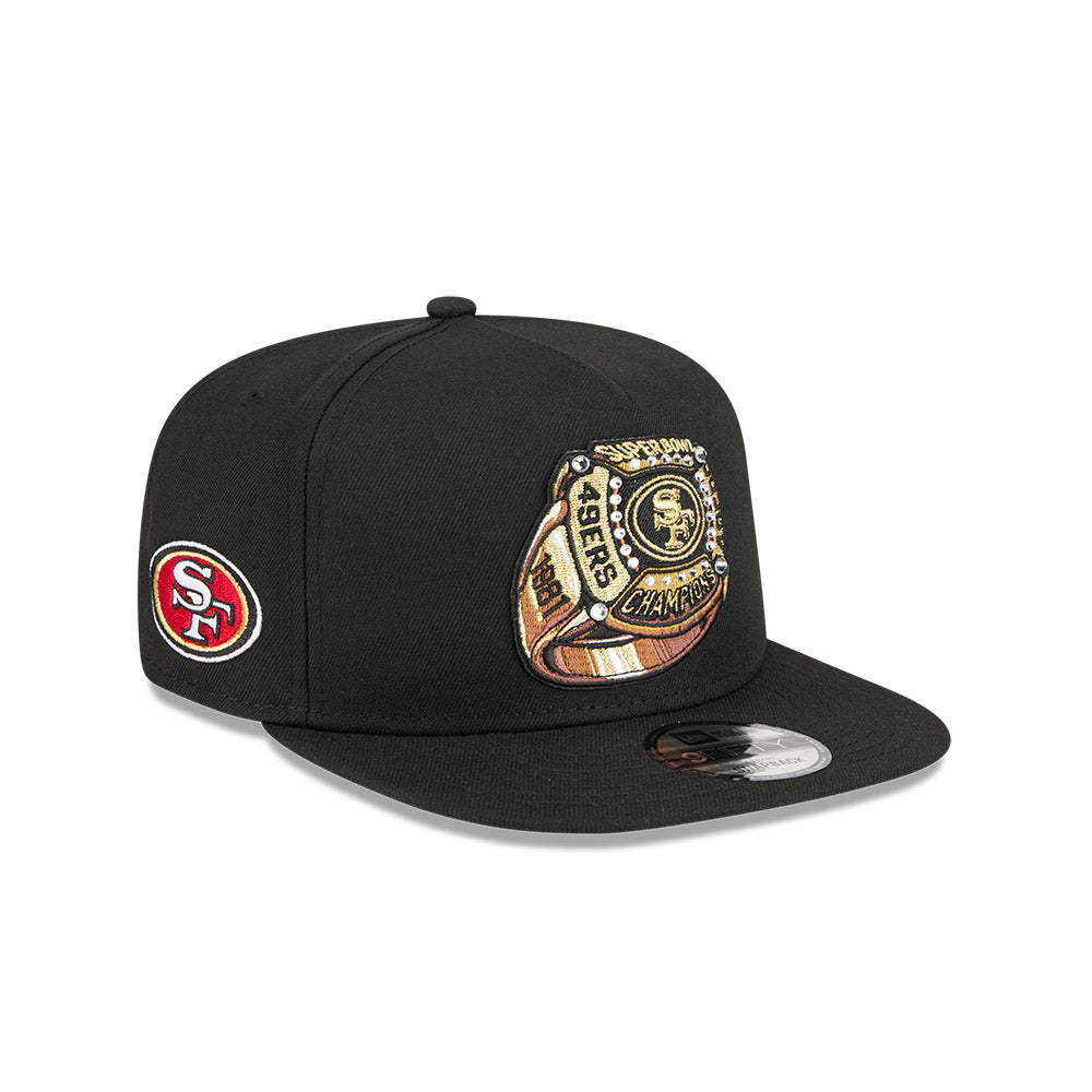 San Francisco 49ers New Era "RINGS" 9Fifty A-Frame Snapback NFL Hat - Black