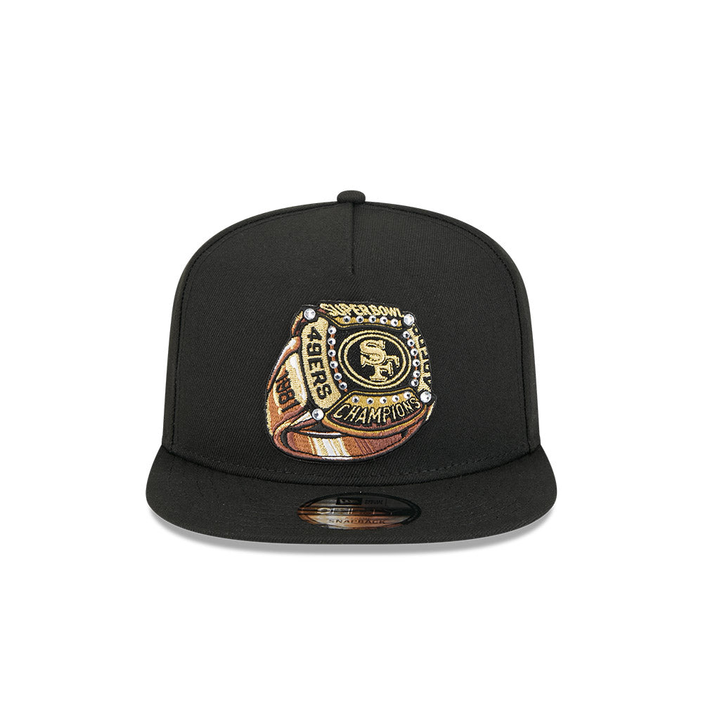 San Francisco 49ers New Era "RINGS" 9Fifty A-Frame Snapback NFL Hat - Black