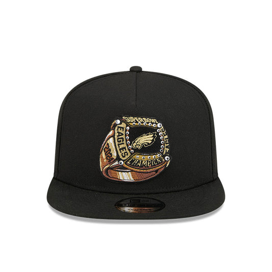 Philadelphia Eagles New Era "RINGS" 9Fifty A-Frame Snapback NFL Hat - Black