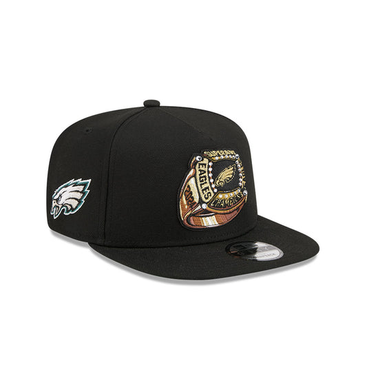 Philadelphia Eagles New Era "RINGS" 9Fifty A-Frame Snapback NFL Hat - Black