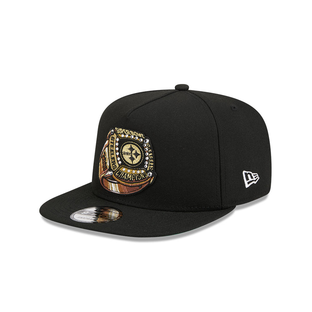 Pittsburgh Steelers New Era "RINGS" 9Fifty A-Frame Snapback NFL Hat - Black
