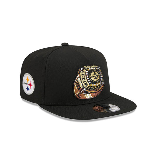 Pittsburgh Steelers New Era "RINGS" 9Fifty A-Frame Snapback NFL Hat - Black