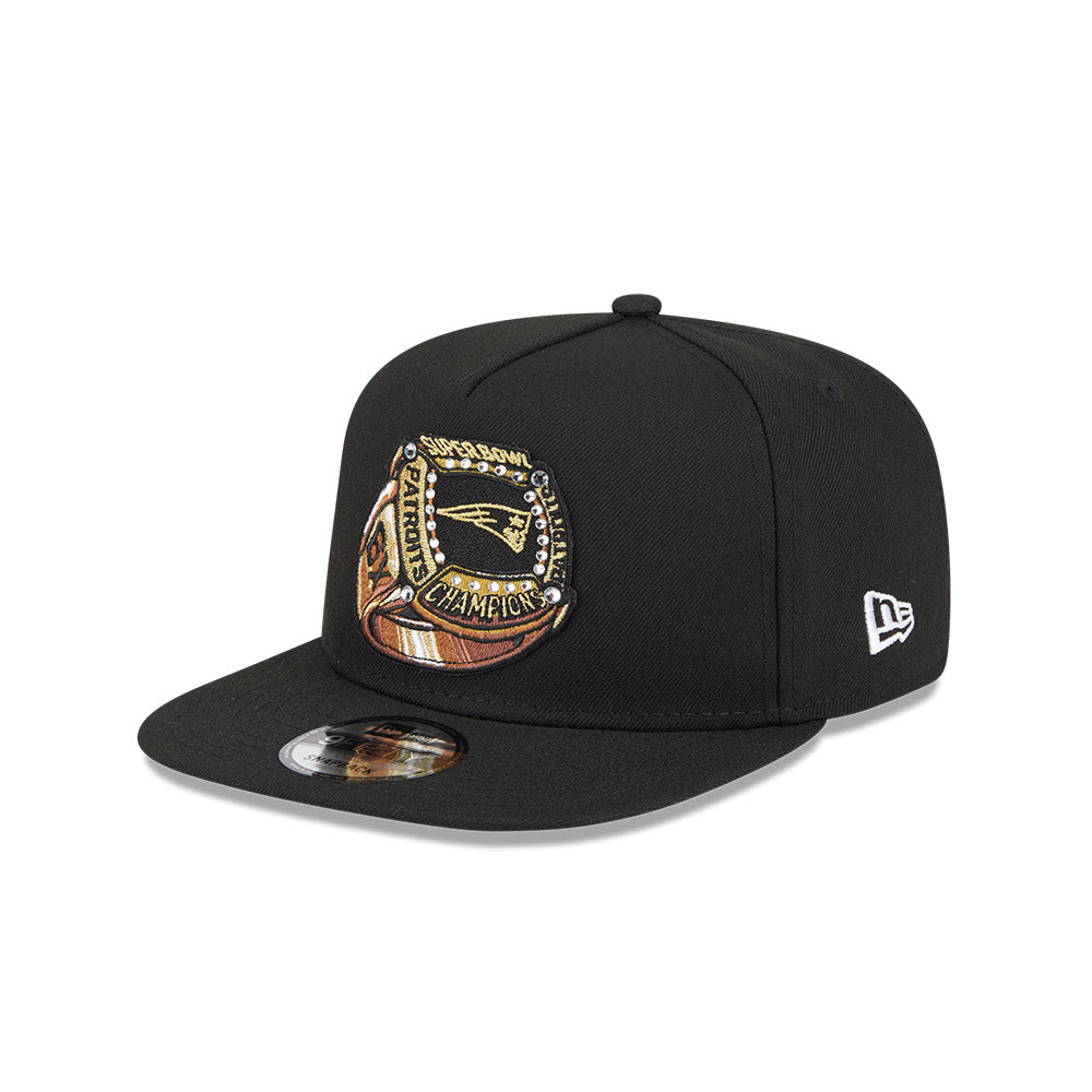 New England Patriots New Era "RINGS" 9Fifty A-Frame Snapback NFL Hat - Black