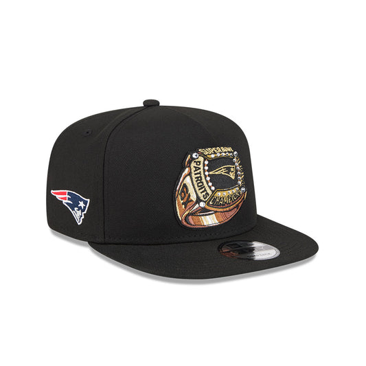 New England Patriots New Era "RINGS" 9Fifty A-Frame Snapback NFL Hat - Black