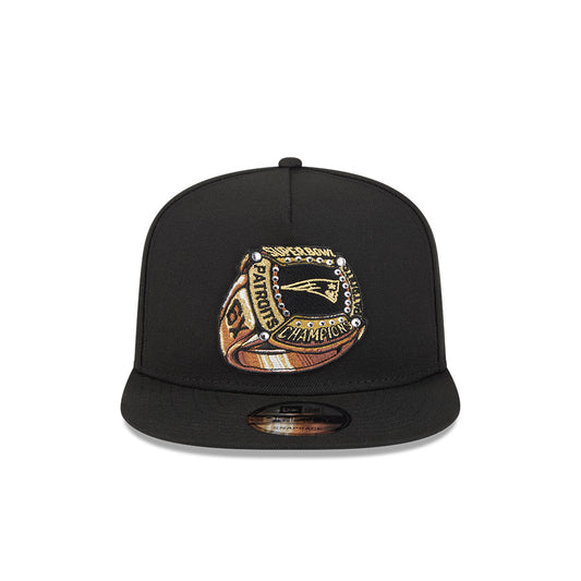 New England Patriots New Era "RINGS" 9Fifty A-Frame Snapback NFL Hat - Black