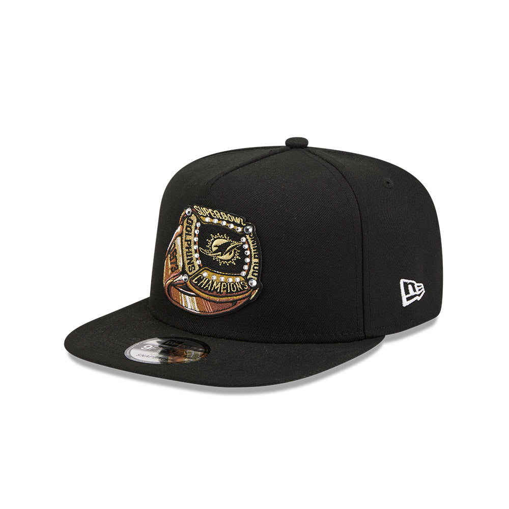 Miami Dolphins New Era "RINGS" 9Fifty A-Frame Snapback NFL Hat - Black