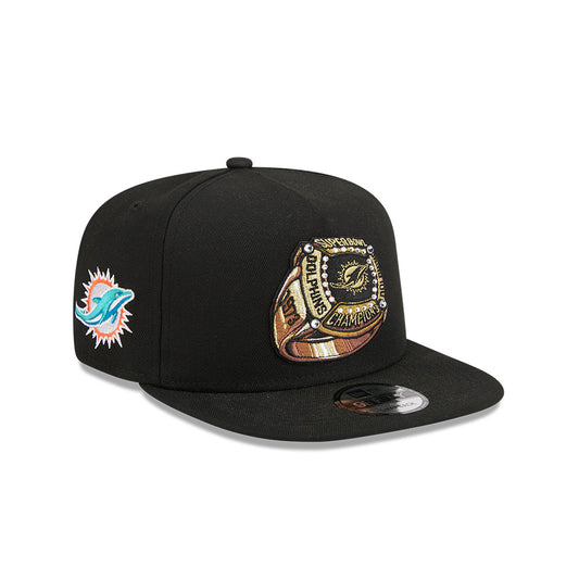 Miami Dolphins New Era "RINGS" 9Fifty A-Frame Snapback NFL Hat - Black