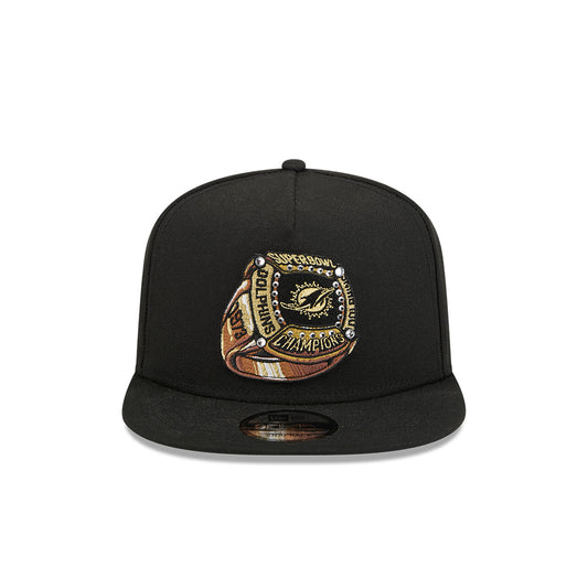 Miami Dolphins New Era "RINGS" 9Fifty A-Frame Snapback NFL Hat - Black