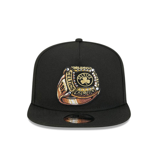 Boston Celtics New Era "RINGS" 9Fifty A-Frame Snapback NBA Hat - Black