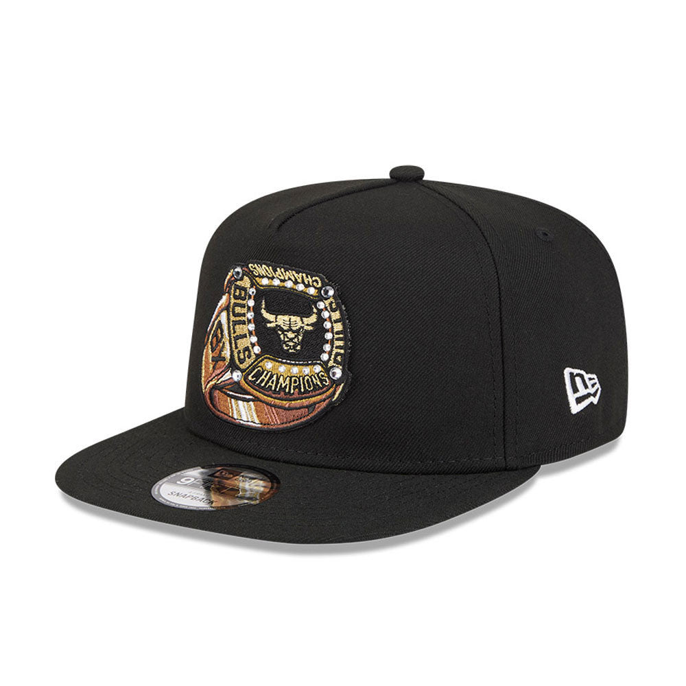 Chicago Bulls New Era "RINGS" 9Fifty A-Frame Snapback NBA Hat - Black