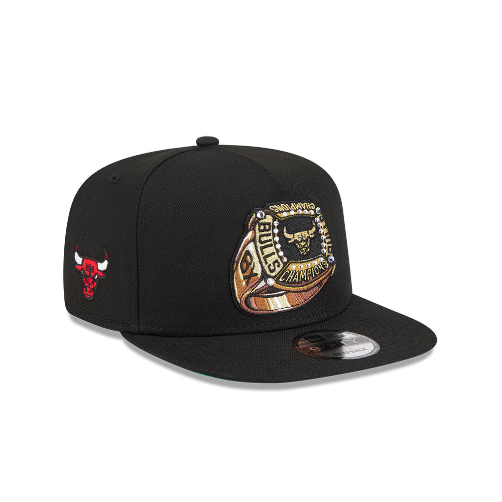 Chicago Bulls New Era "RINGS" 9Fifty A-Frame Snapback NBA Hat - Black