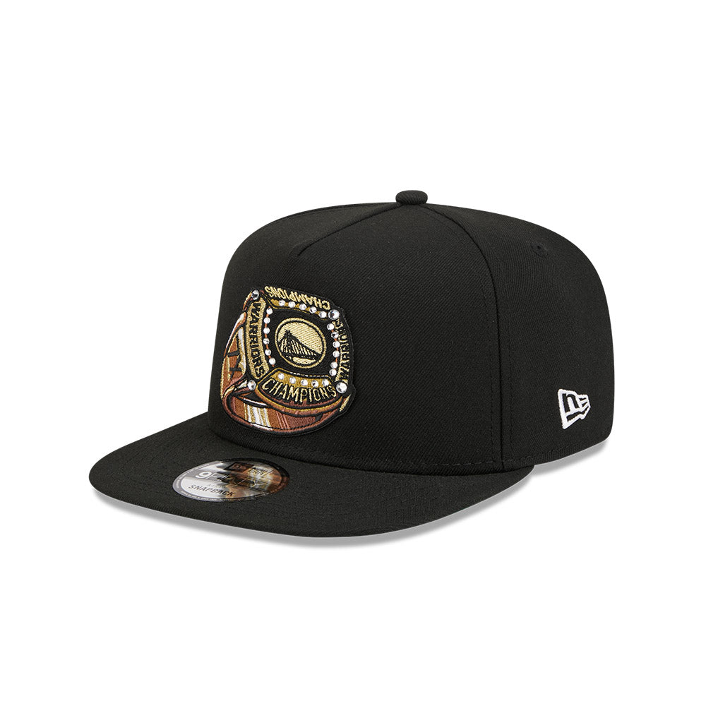 Golden State Warriors New Era "RINGS" 9Fifty A-Frame Snapback NBA Hat - Black