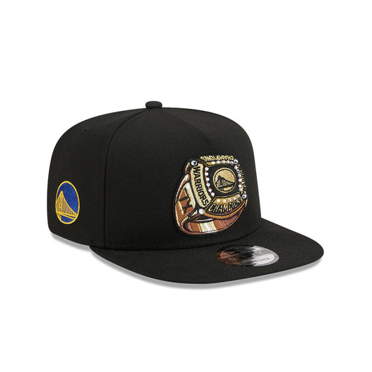 Golden State Warriors New Era "RINGS" 9Fifty A-Frame Snapback NBA Hat - Black