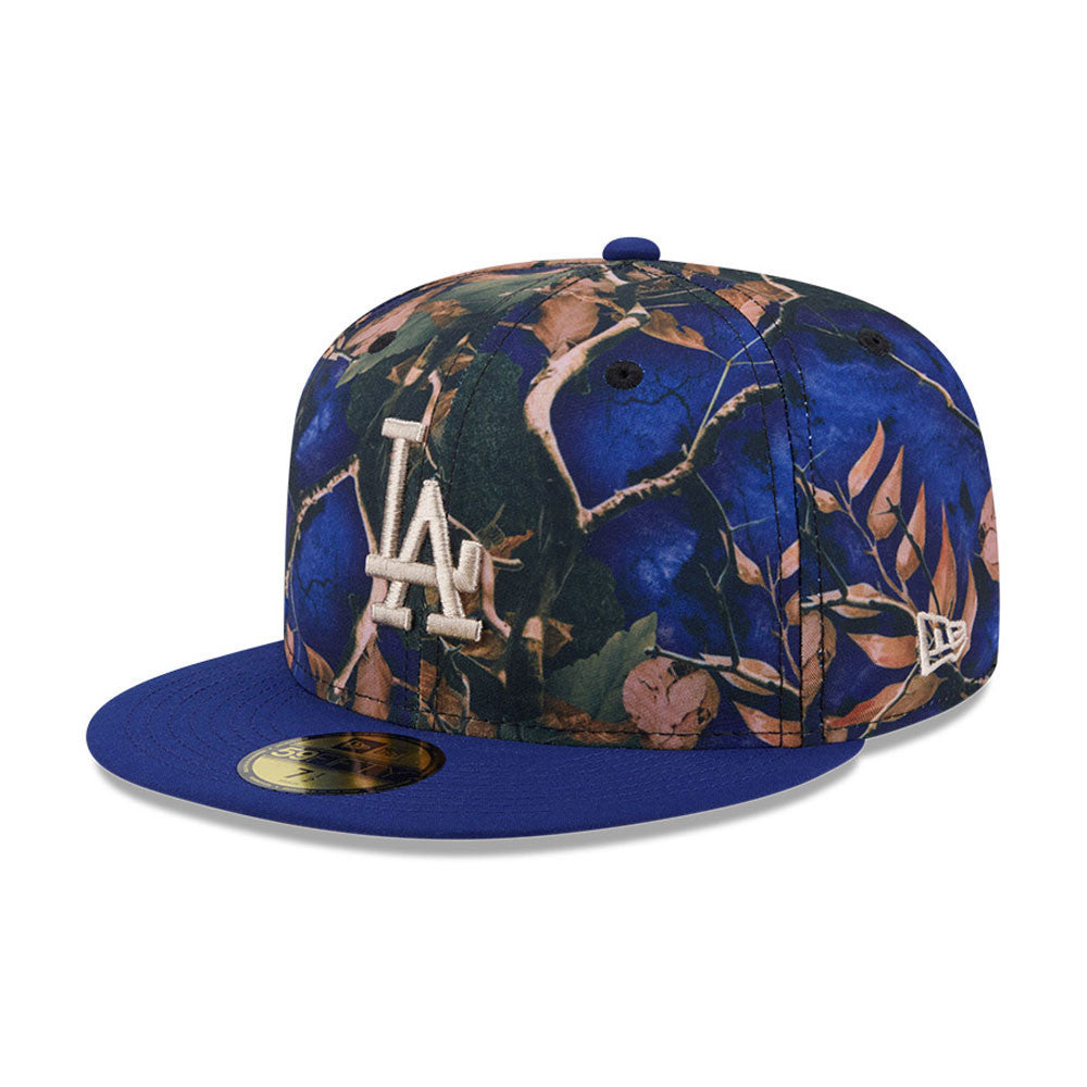 Los Angeles Dodgers MLB LEAVES Exclusive New Era 59Fifty Fitted Hat - Real Leaves/Royal