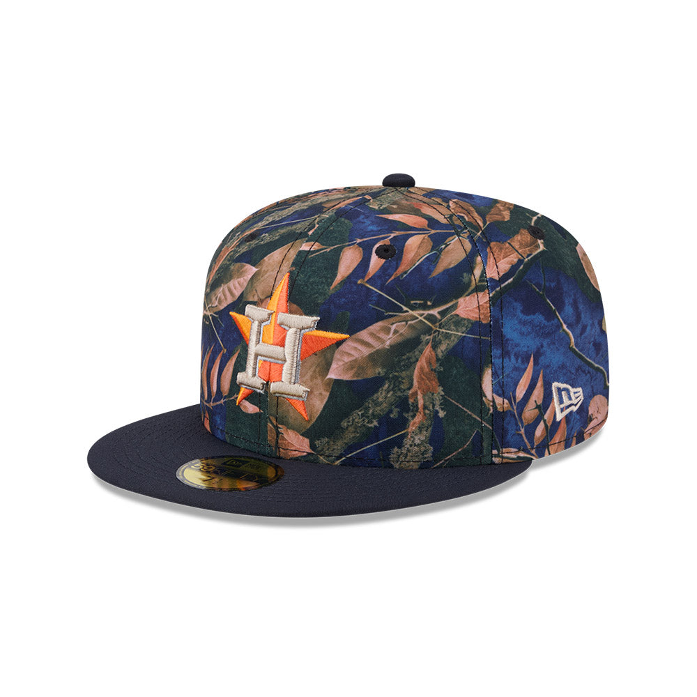 Houston Astros MLB LEAVES Exclusive New Era 59Fifty Fitted Hat - Real Leaves/Navy