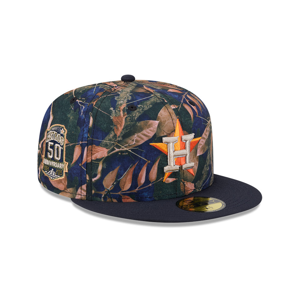 Houston Astros MLB LEAVES Exclusive New Era 59Fifty Fitted Hat - Real Leaves/Navy