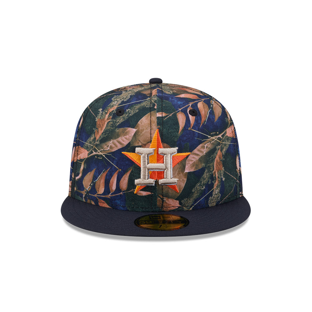 Houston Astros MLB LEAVES Exclusive New Era 59Fifty Fitted Hat - Real Leaves/Navy