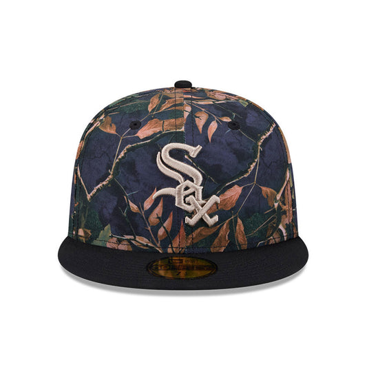 Chicago White Sox MLB LEAVES Exclusive New Era 59Fifty Fitted Hat - Real Leaves/Black