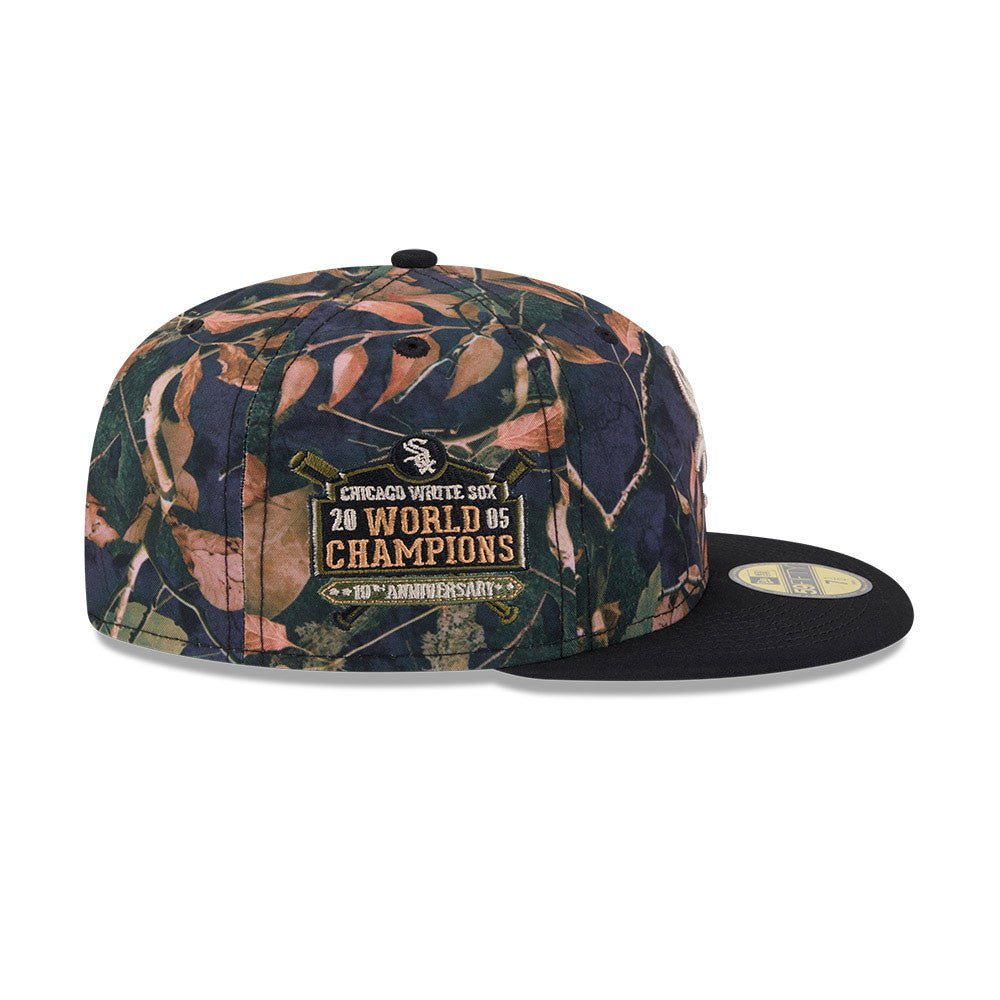 Chicago White Sox MLB LEAVES Exclusive New Era 59Fifty Fitted Hat - Real Leaves/Black