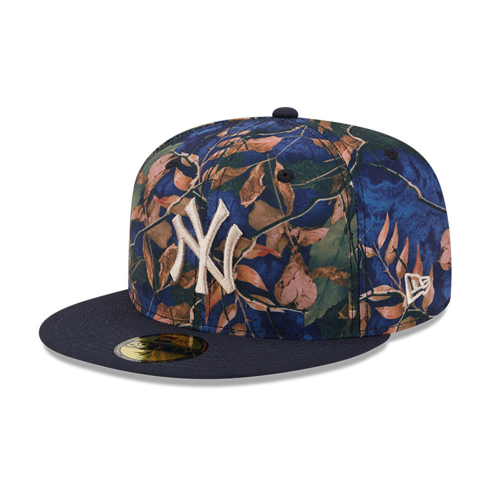 New York Yankees MLB LEAVES Exclusive New Era 59Fifty Fitted Hat - Real Leaves/Navy