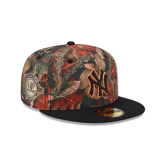 New York Yankees MLB LEAVES Exclusive New Era 59Fifty Fitted Hat - Orange Leaves/Black