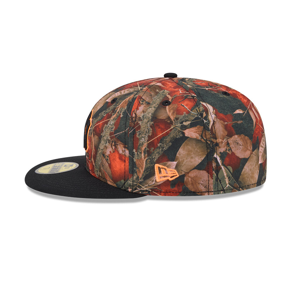 New York Yankees MLB LEAVES Exclusive New Era 59Fifty Fitted Hat - Orange Leaves/Black