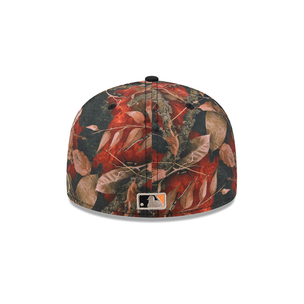 New York Yankees MLB LEAVES Exclusive New Era 59Fifty Fitted Hat - Orange Leaves/Black