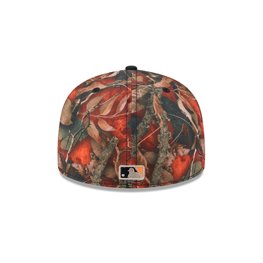 Los Angeles Dodgers MLB LEAVES Exclusive New Era 59Fifty Fitted Hat - Orange Leaves/Black