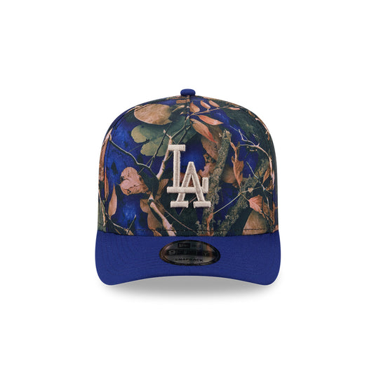 Los Angeles Dodgers MLB LEAVES New Era 9Fifty A-Frame Snapback Hat - Real Leaves/Royal