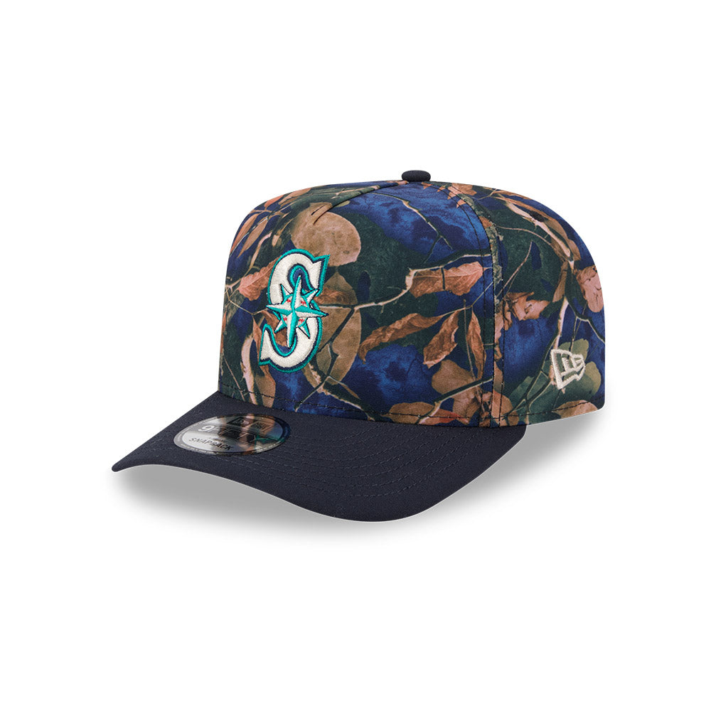 Seattle Mariners MLB LEAVES New Era 9Fifty A-Frame Snapback Hat - Real Leaves/Navy