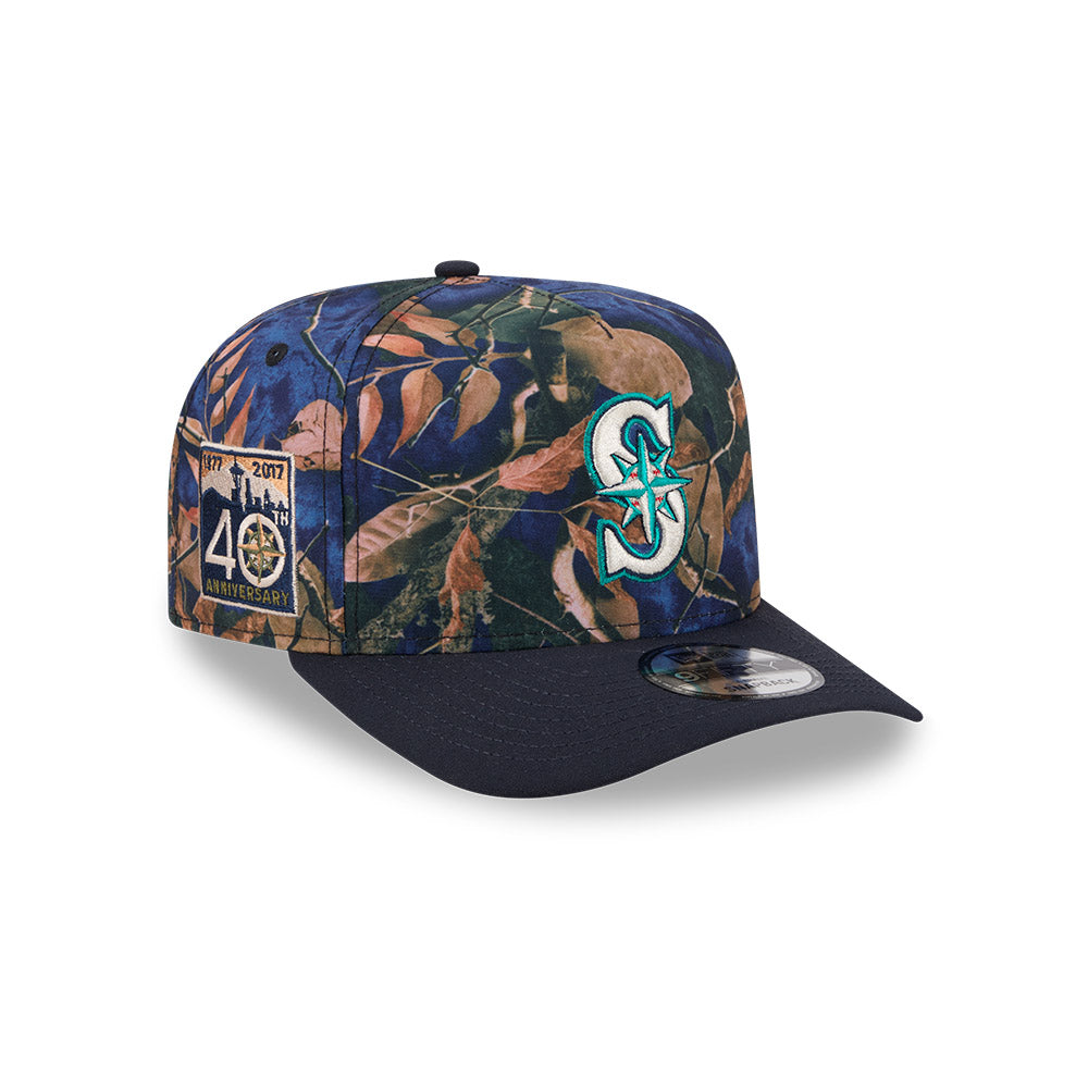 Seattle Mariners MLB LEAVES New Era 9Fifty A-Frame Snapback Hat - Real Leaves/Navy