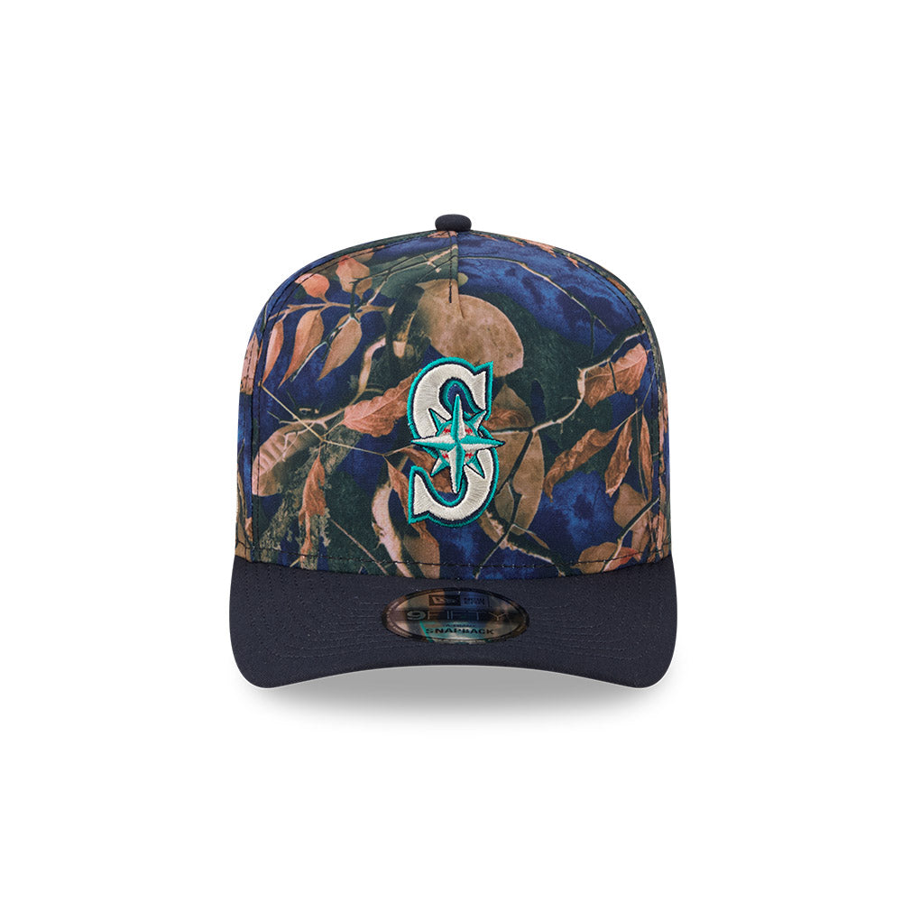 Seattle Mariners MLB LEAVES New Era 9Fifty A-Frame Snapback Hat - Real Leaves/Navy