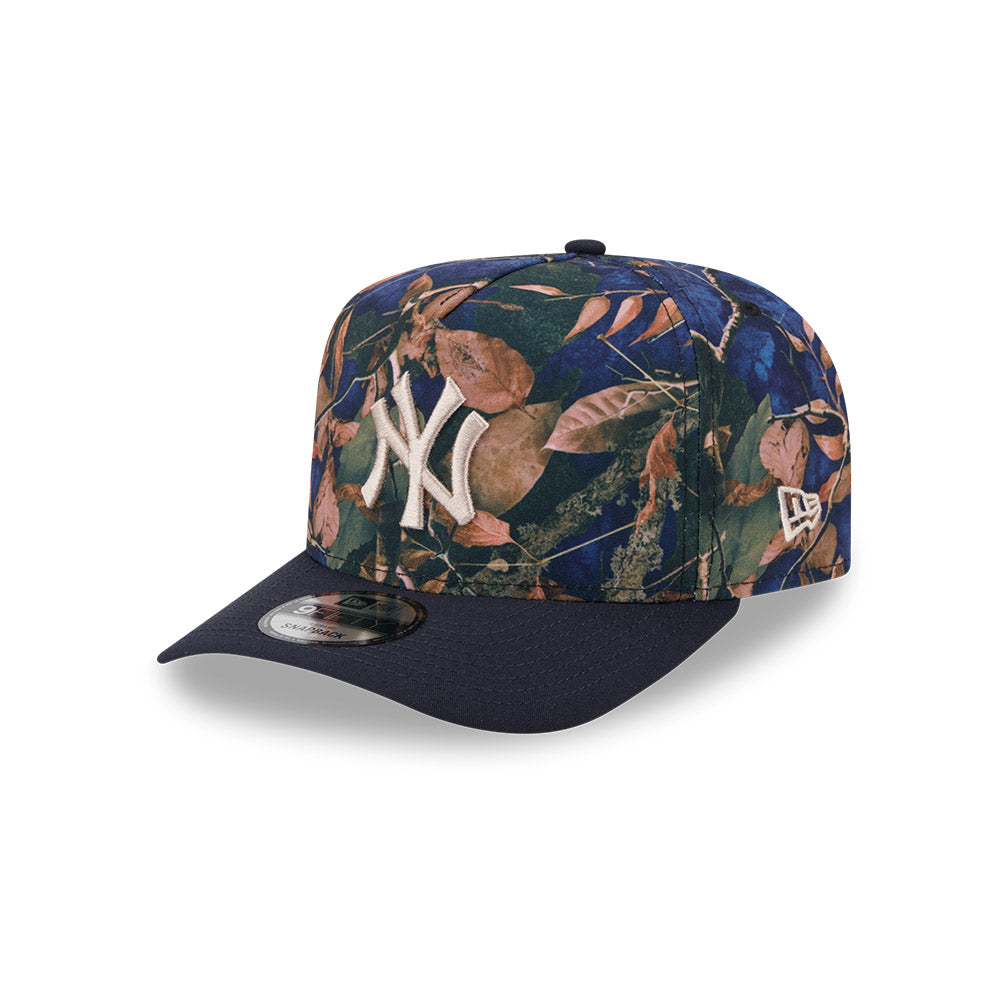 New York Yankees MLB LEAVES New Era 9Fifty A-Frame Snapback Hat - Real Leaves/Navy