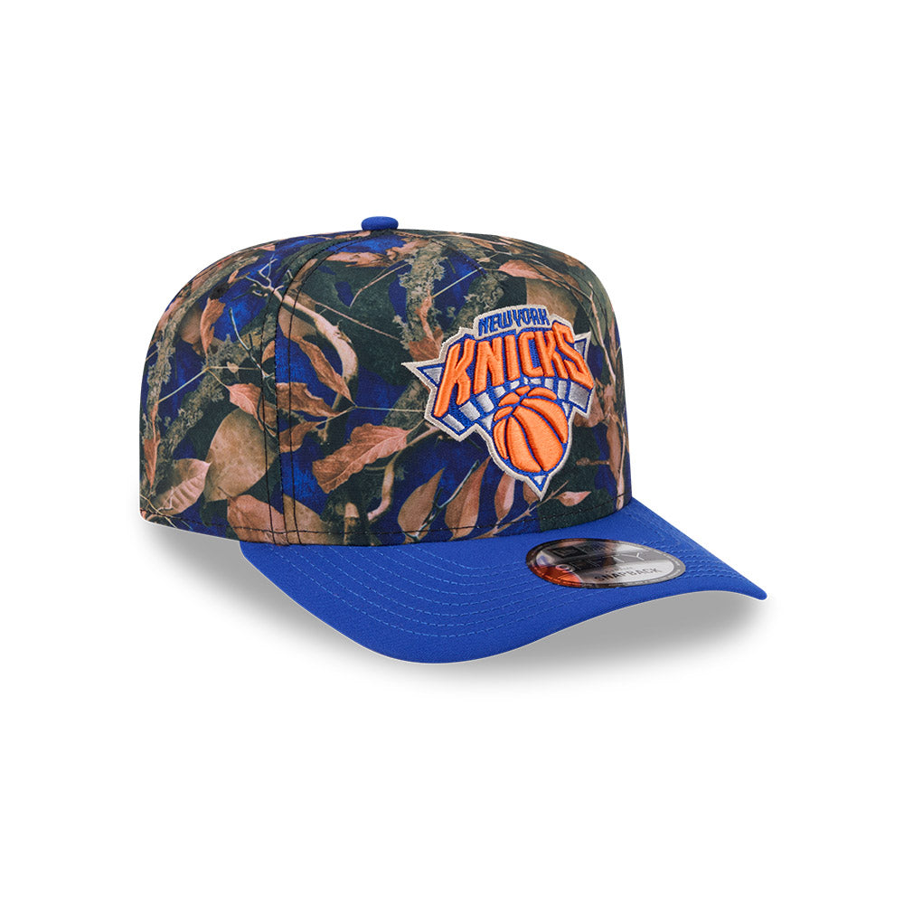 New York Knicks NBA LEAVES New Era 9Fifty A-Frame Snapback Hat - Real Leaves/Royal