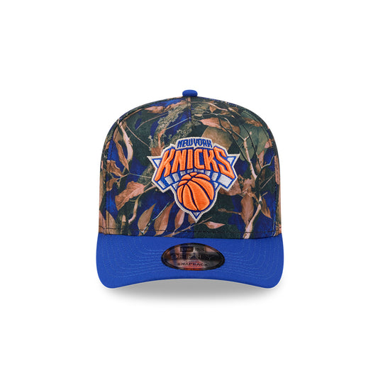 New York Knicks NBA LEAVES New Era 9Fifty A-Frame Snapback Hat - Real Leaves/Royal