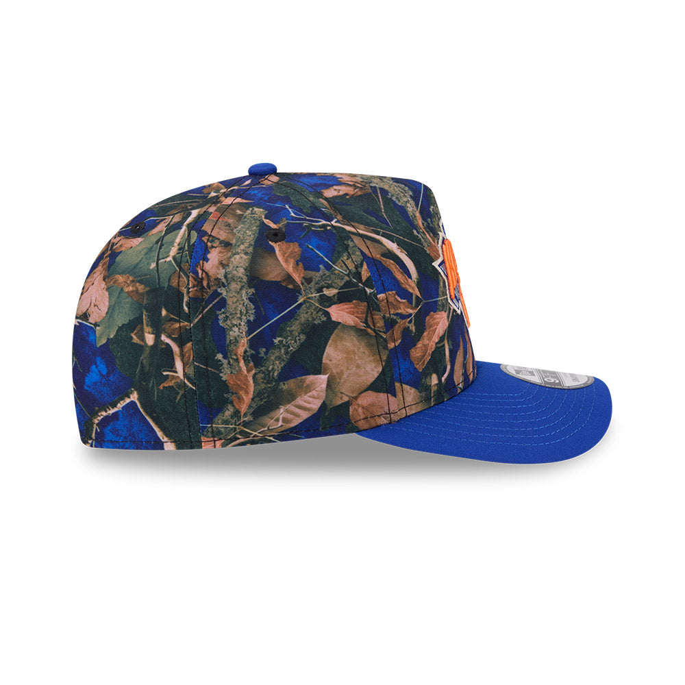 New York Knicks NBA LEAVES New Era 9Fifty A-Frame Snapback Hat - Real Leaves/Royal
