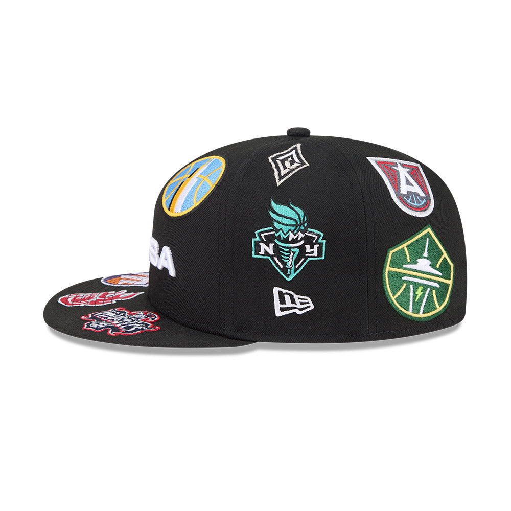 Atl Rivals Hat Wnba WNBA New Era ALL OVER LOGO Exclusive 59Fifty Fitted Hat - Black/Team C ...