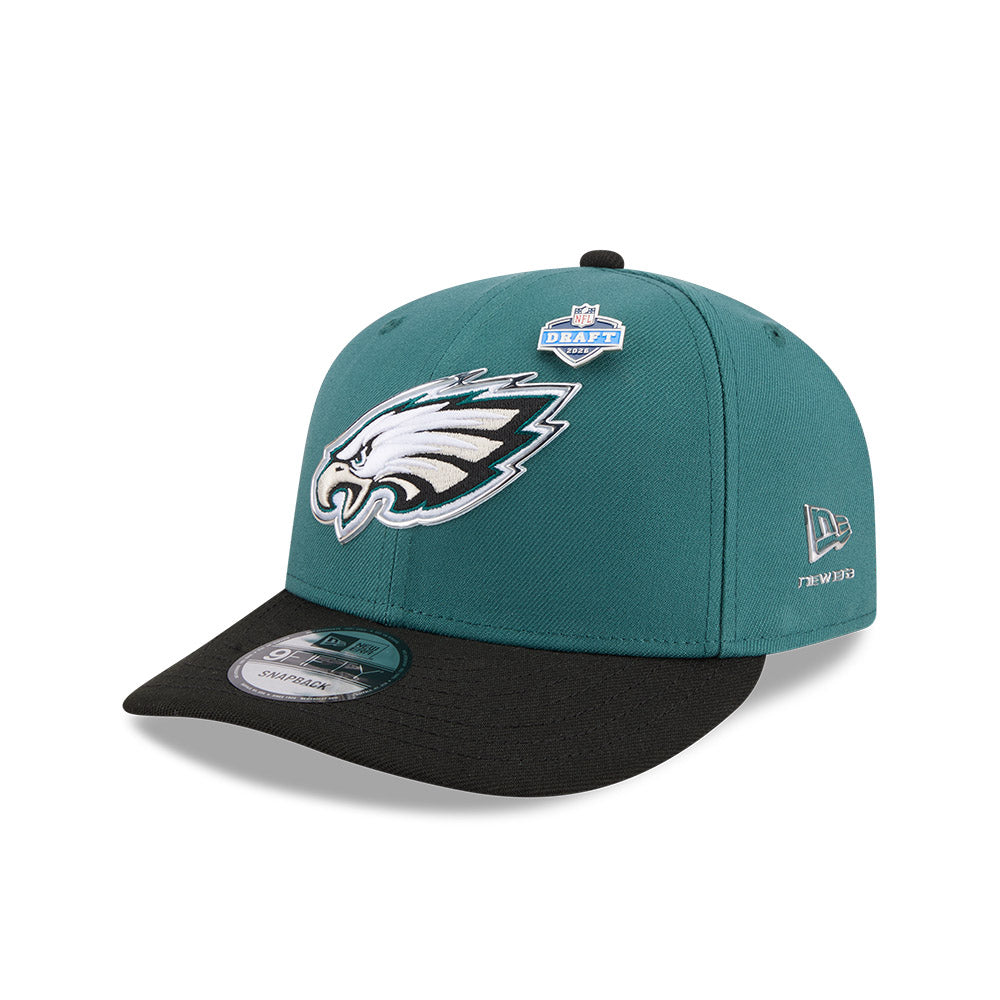 Philadelphia Eagles New Era 2026 NFL Draft On Stage Pre-Curved 9FIFTY Snapback Hat - Midnight Green/Black