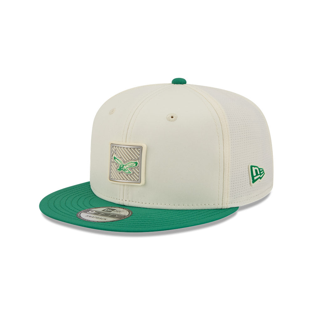 Philadelphia Eagles New Era 2026 NFL Training Camp 9FIFTY Adjustable Hat - Cream/Kelly
