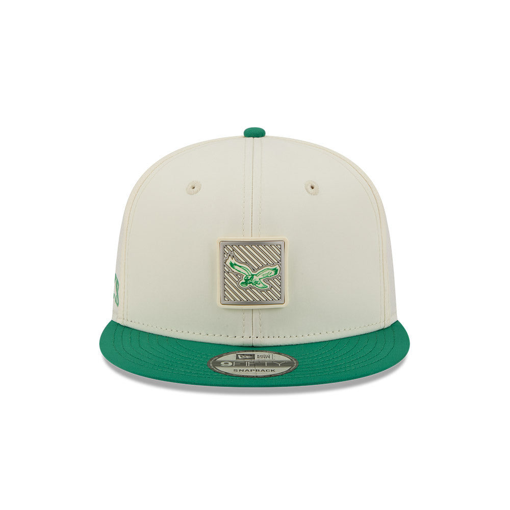 Philadelphia Eagles New Era 2026 NFL Training Camp 9FIFTY Adjustable Hat - Cream/Kelly