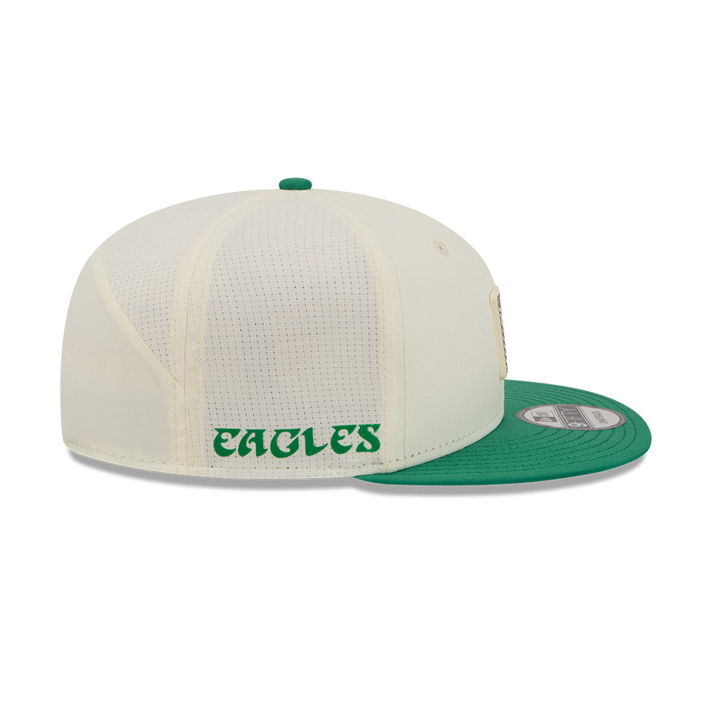 Philadelphia Eagles New Era 2026 NFL Training Camp 9FIFTY Adjustable Hat - Cream/Kelly